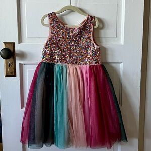 Multicolor Sequin Kids Dress